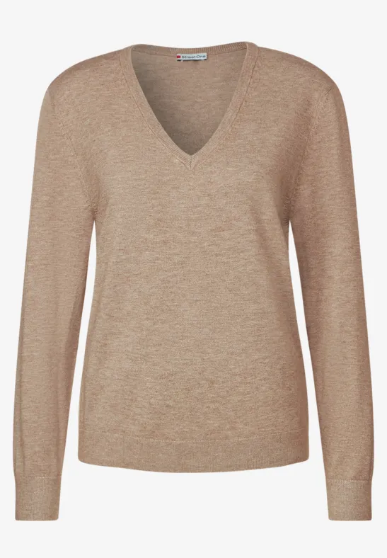 Feinstrick Pullover bleached sand melange