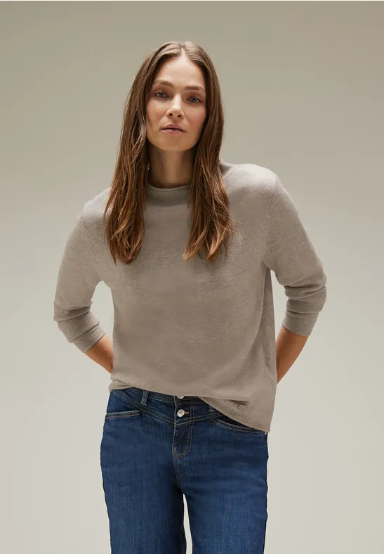 Pullover in Melange Optik bleached sand melange