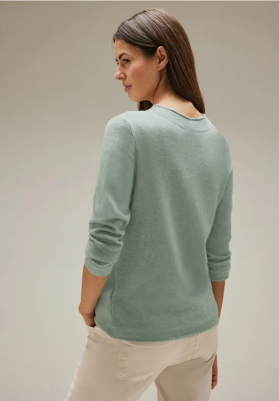 Pullover in Melange Optik wave green melange