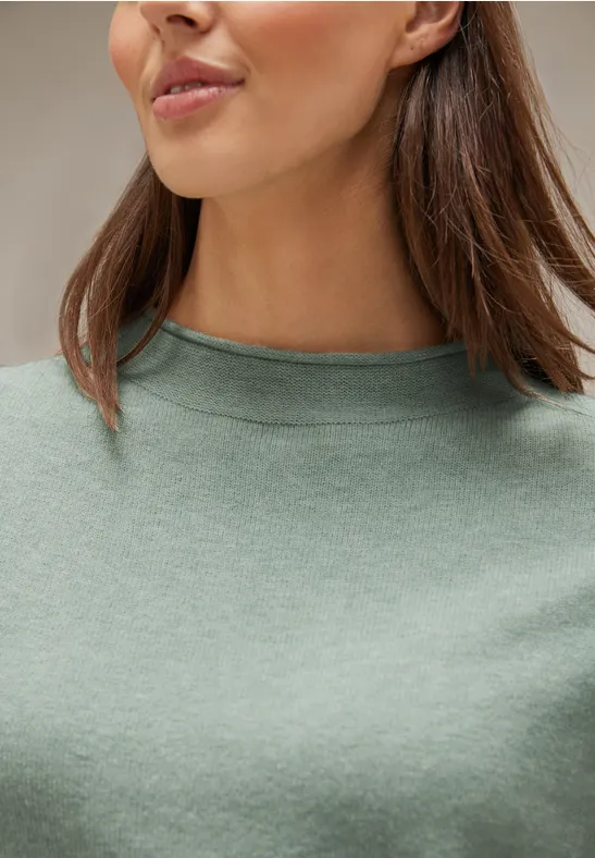 Pullover in Melange Optik wave green melange