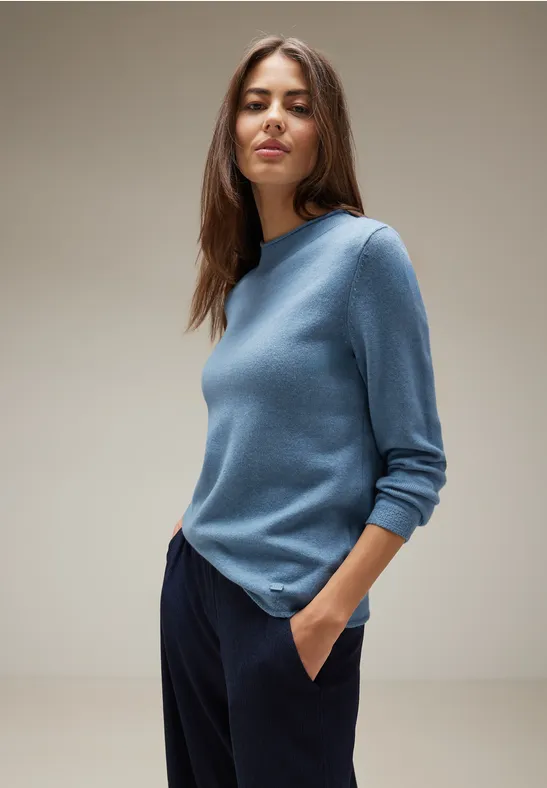 Pullover in Melange Optik satin blue melange