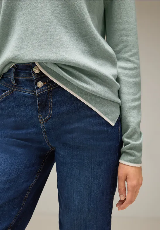 Pullover mit V-Ausschnitt wave green melange