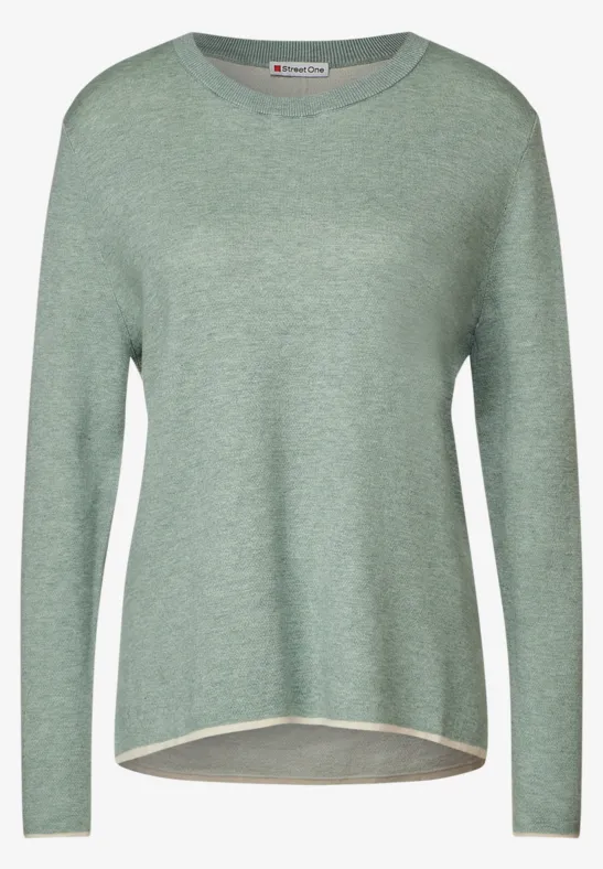 Doubleface Pullover wave green melange