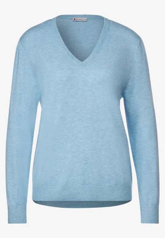Feinstrickpullover light alaska blue melange