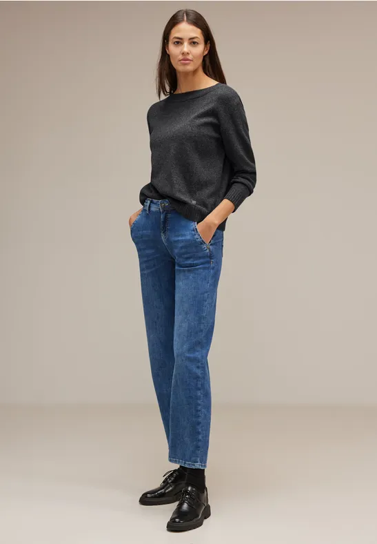 Softer Strickpullover anthracite melange