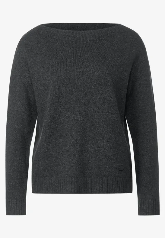 Softer Strickpullover anthracite melange
