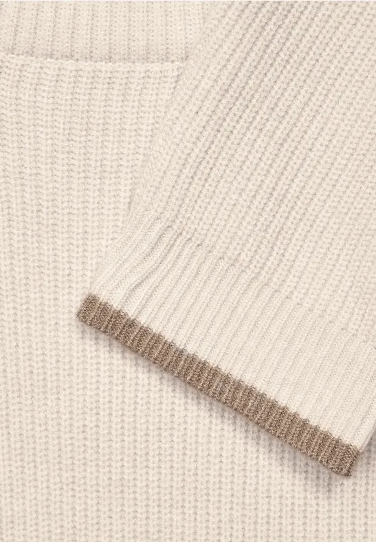 Rollkragenpullover whisper cream melange