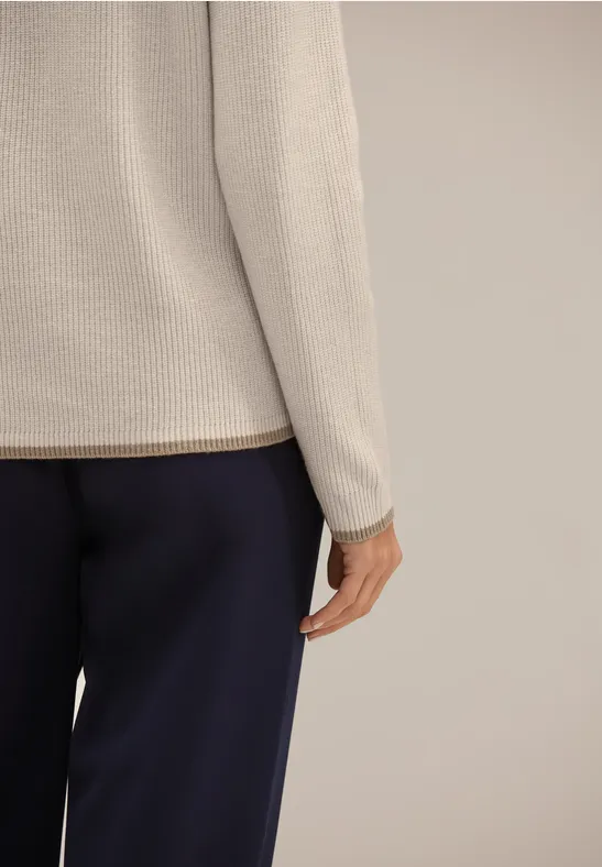 Rollkragenpullover whisper cream melange