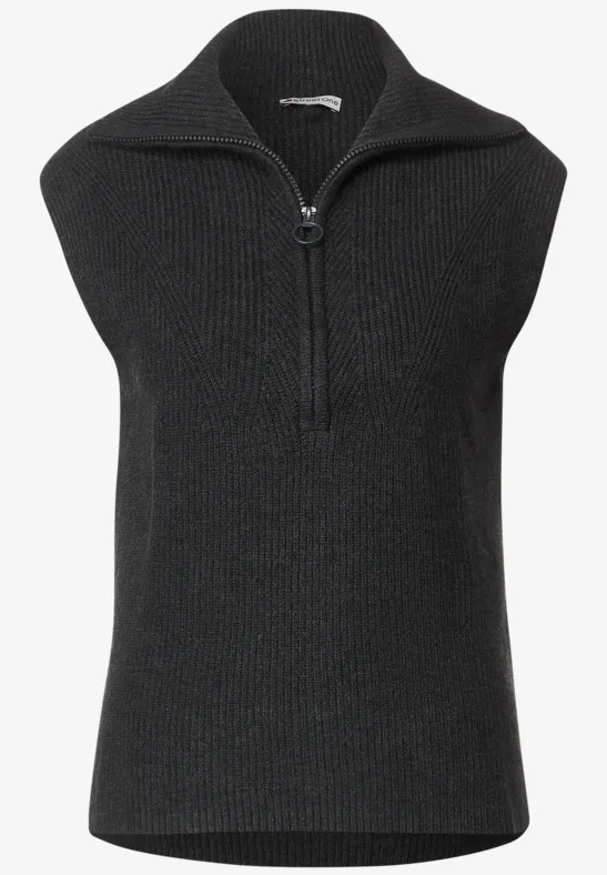 Troyer Pullunder mit Zipper anthracite melange