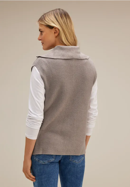 Troyer Pullunder mit Zipper whisper mocca melange