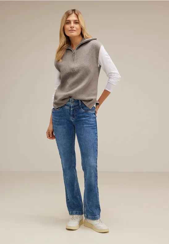 Troyer Pullunder mit Zipper whisper mocca melange