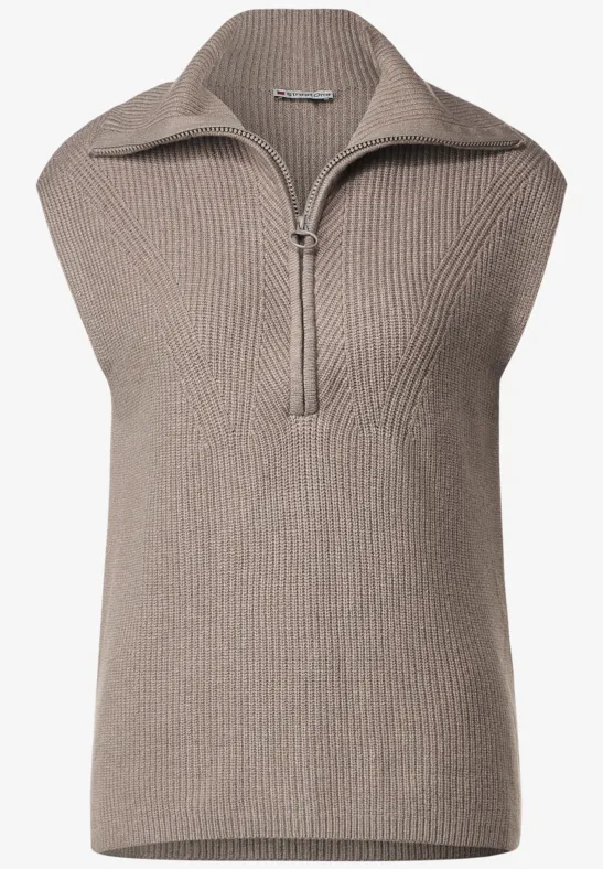 Troyer Pullunder mit Zipper whisper mocca melange