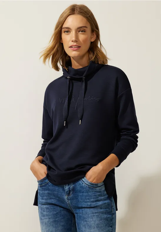 Sweatpullover mit Stehkragen deep blue