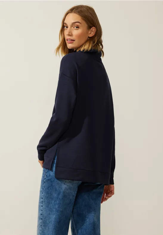 Sweatpullover mit Stehkragen deep blue