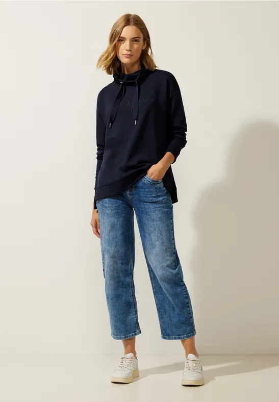 Sweatpullover mit Stehkragen deep blue
