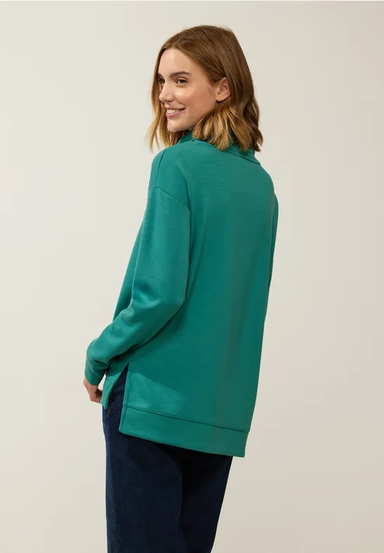 Sweatpullover mit Stehkragen lagoon green