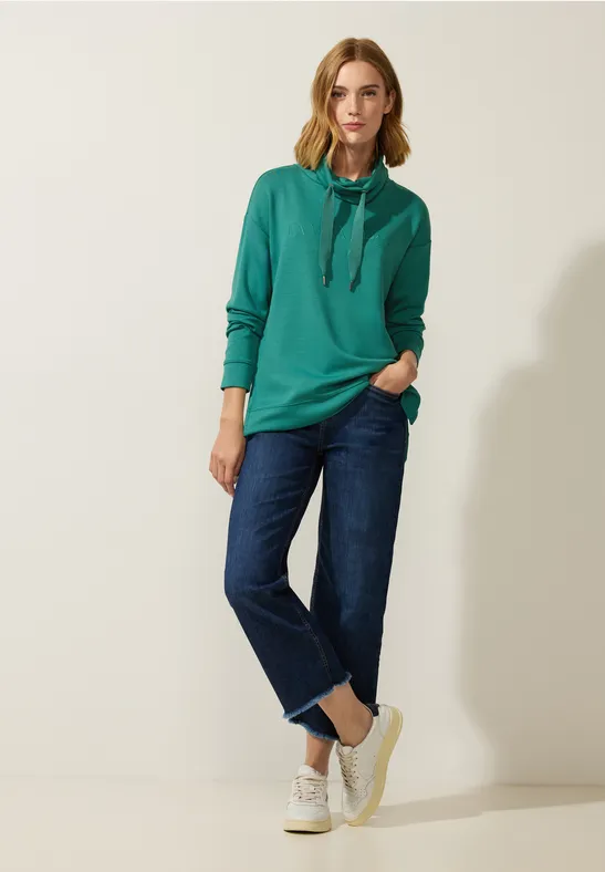 Sweatpullover mit Stehkragen lagoon green