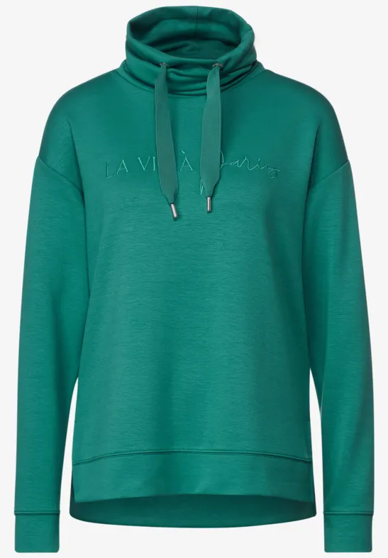 Sweatpullover mit Stehkragen lagoon green