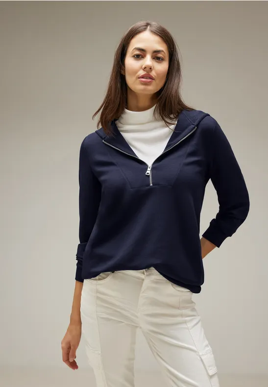 Langes Hoodie Sweatshirt deep blue