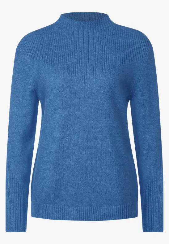 Pullover mit Rippstrick intense gentle blue melange