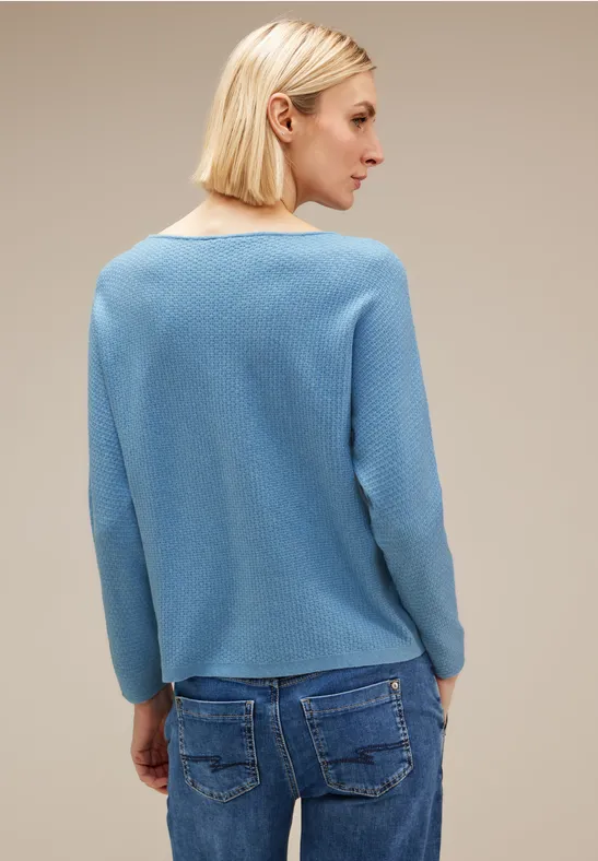 Struktur Strickpullover gentle blue melange