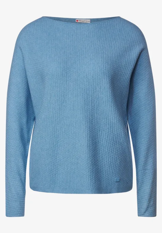 Struktur Strickpullover gentle blue melange
