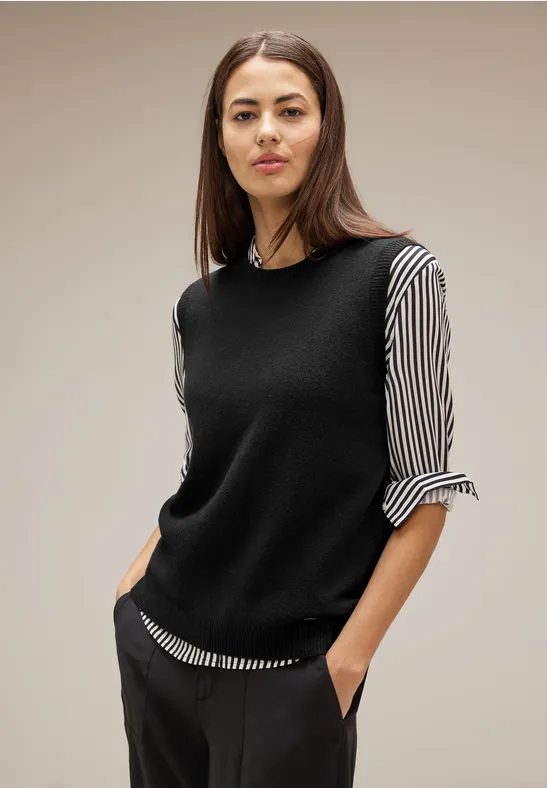 Rundhals Pullunder Black