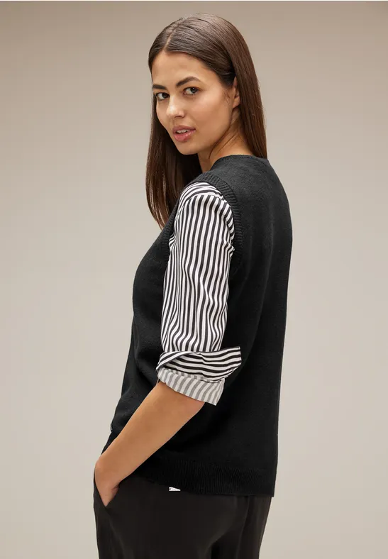 Rundhals Pullunder Black