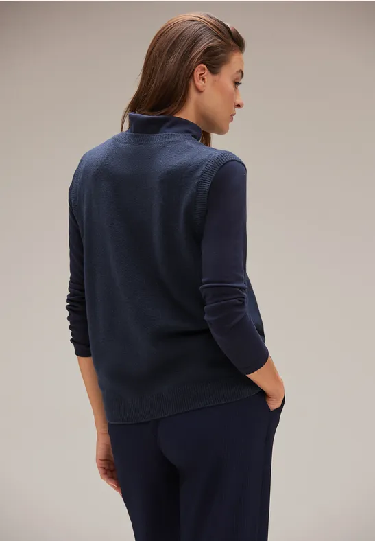 Rundhals Pullunder deep blue