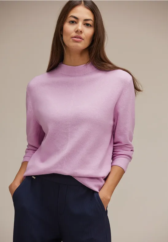 Basic Struktur Pullover soft rose melange