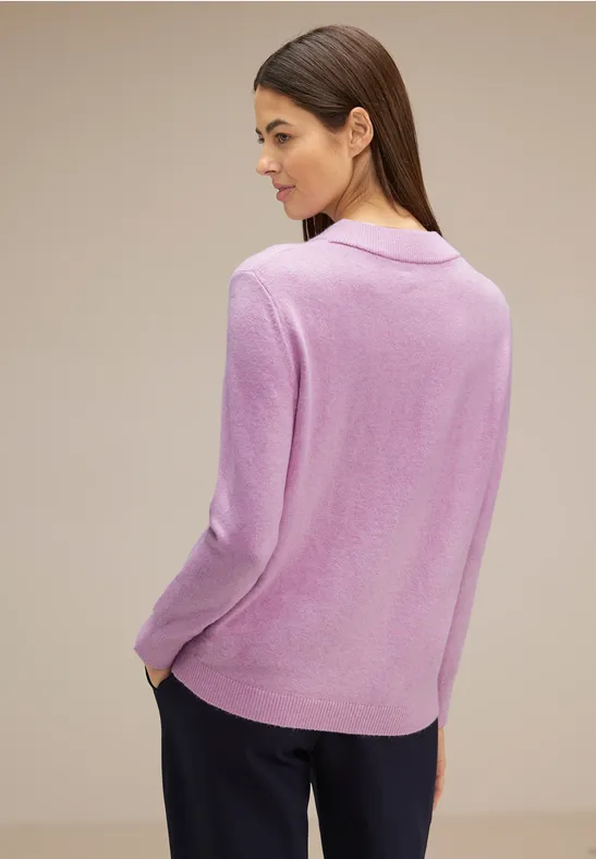 Pullover mit Knopfdessin soft rose melange
