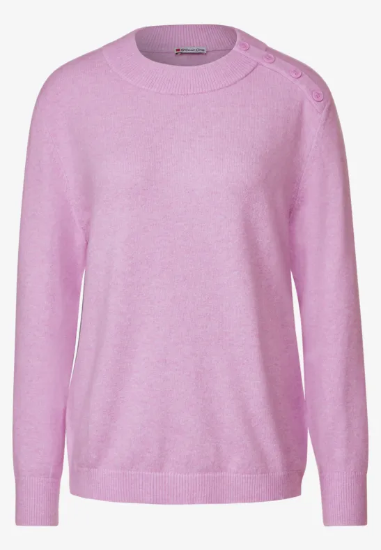 Pullover mit Knopfdessin soft rose melange