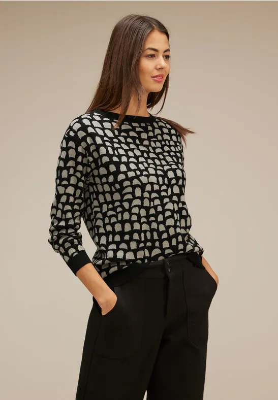 Jacquard Pullover Black