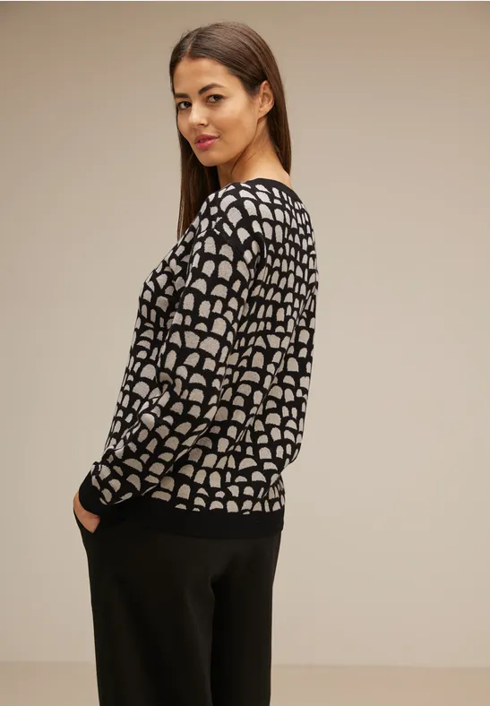 Jacquard Pullover Black
