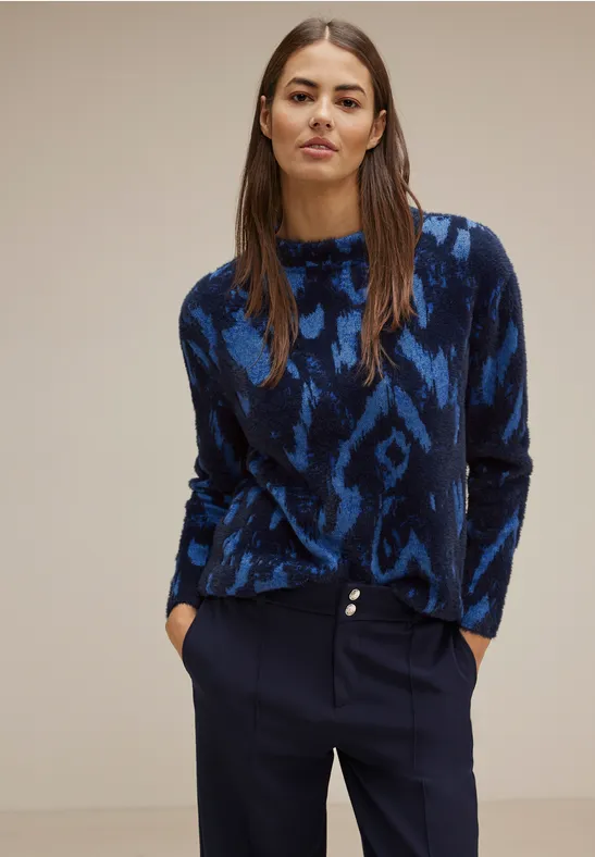 Flauschiger Pullover deep blue