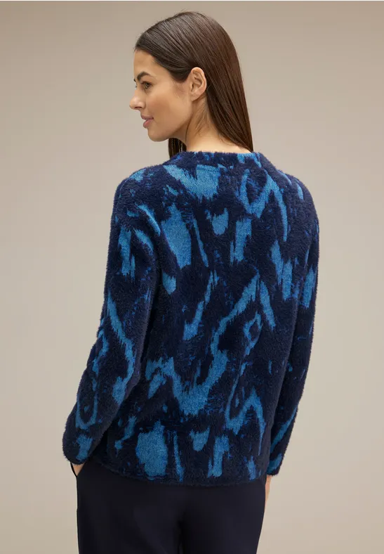 Flauschiger Pullover deep blue