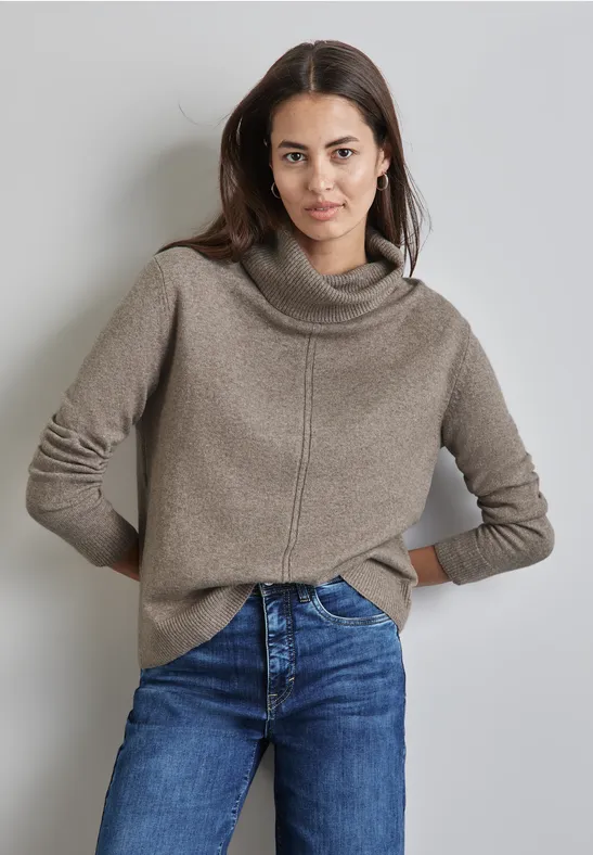 Rollkragen Sweater mocha beige mel.