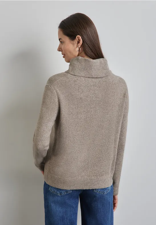 Rollkragen Sweater mocha beige mel.