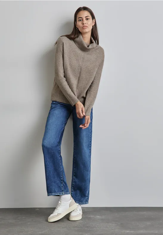 Rollkragen Sweater mocha beige mel.