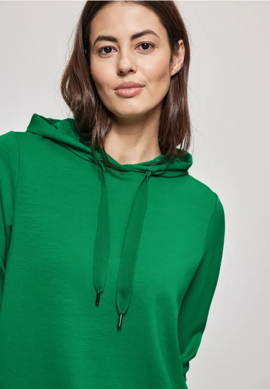Hoodie mit gerundetem Saum vibrant green