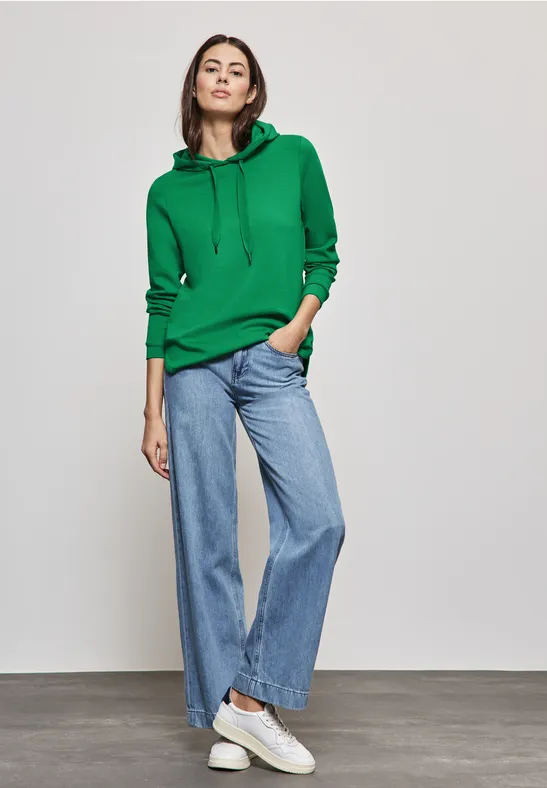Hoodie mit gerundetem Saum vibrant green