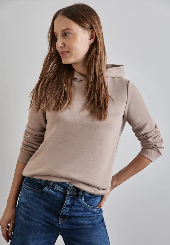 Sweat à capuche light mocha beige