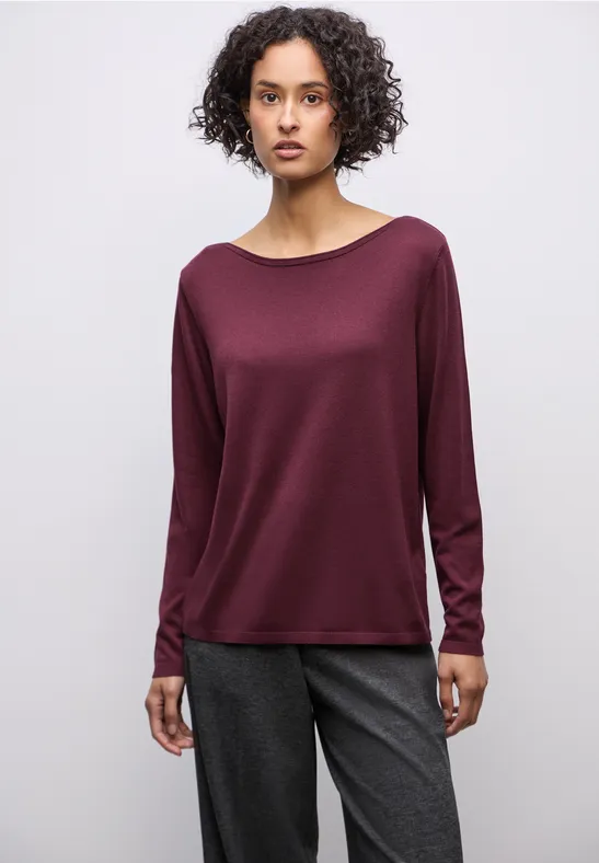 Strickpullover dark cherry red