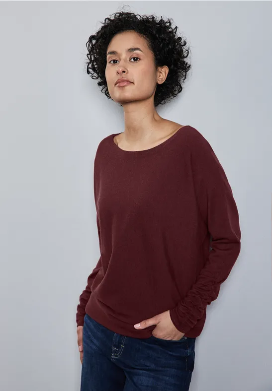 Dolman Pullover dark cherry red