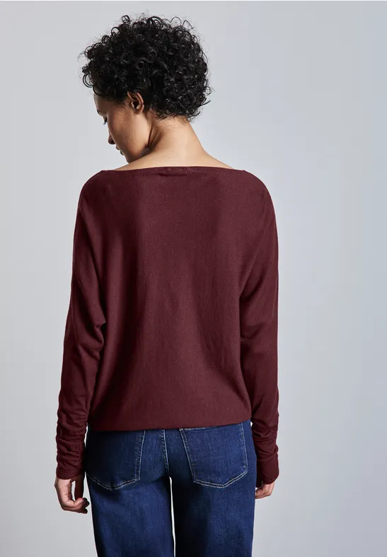 Dolman Pullover dark cherry red