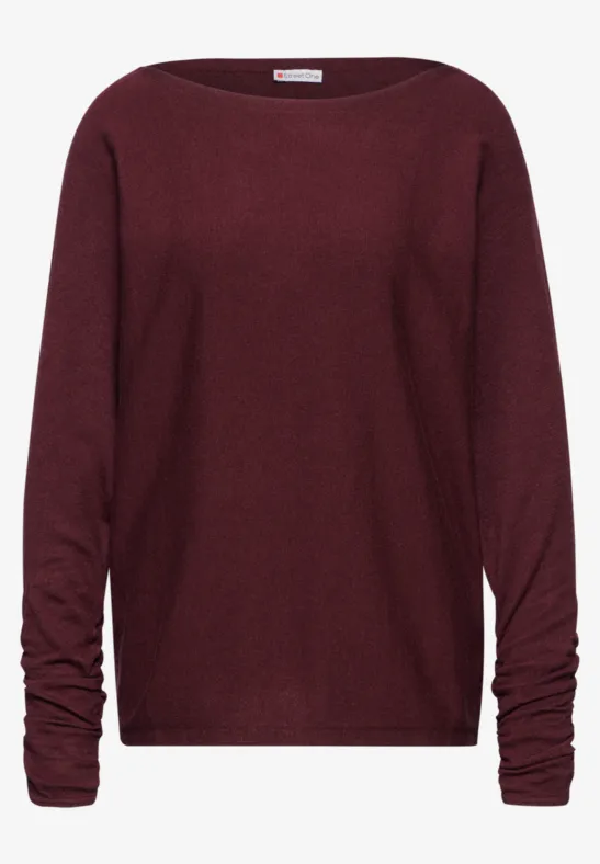 Dolman Pullover dark cherry red