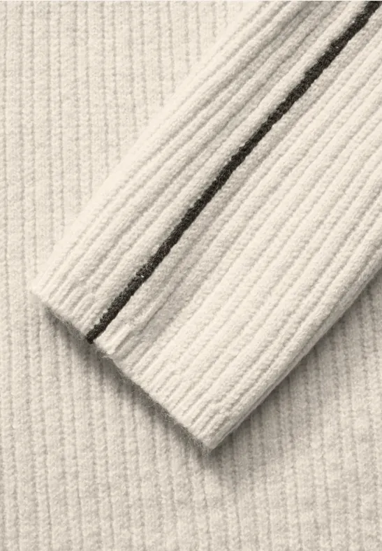Pull avec détail contrasté cream white melange