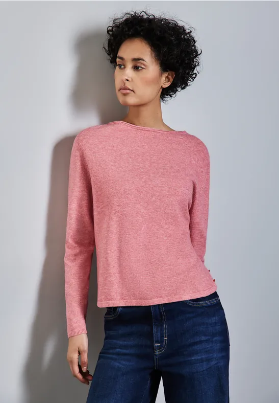 Pull avec détail de fente sugar coral mel.