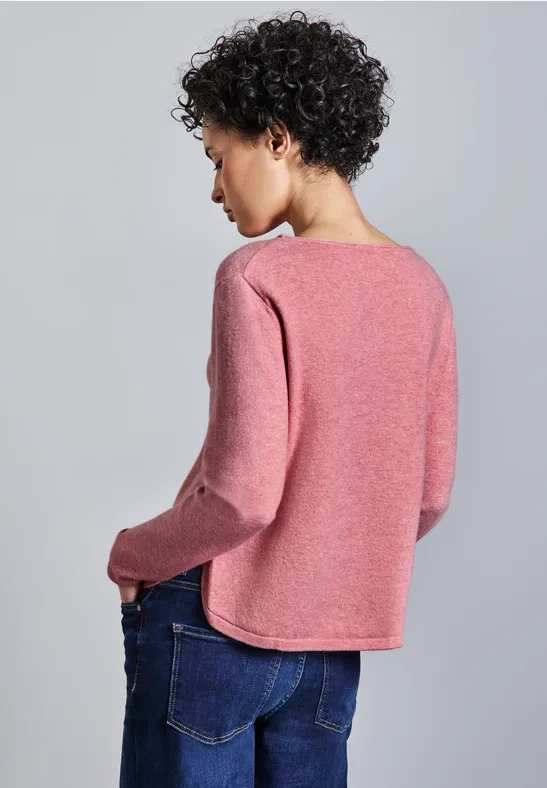 Pull avec détail de fente sugar coral mel.