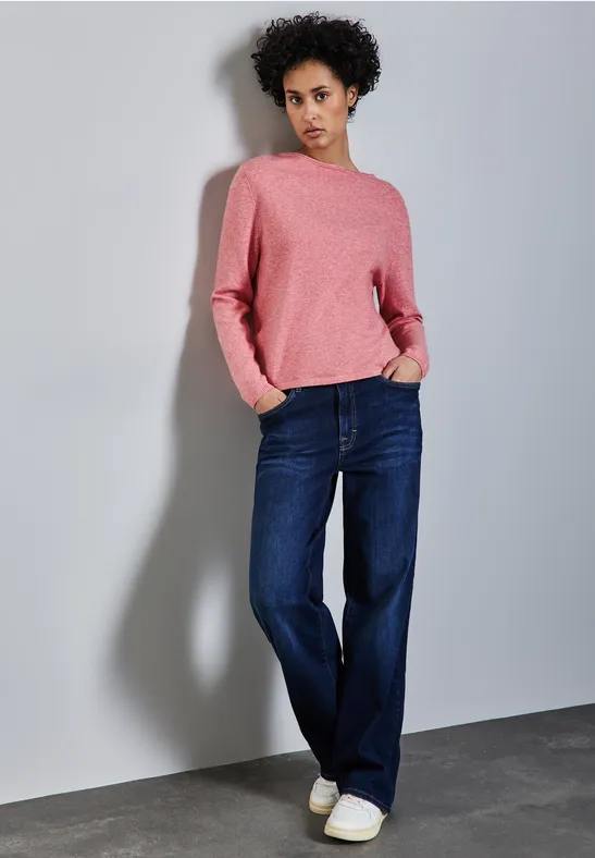 Pull avec détail de fente sugar coral mel.